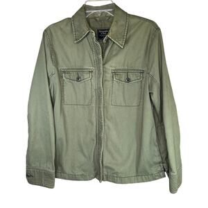 Abercrombie & Fitch olive green cotton utility jacket, size M